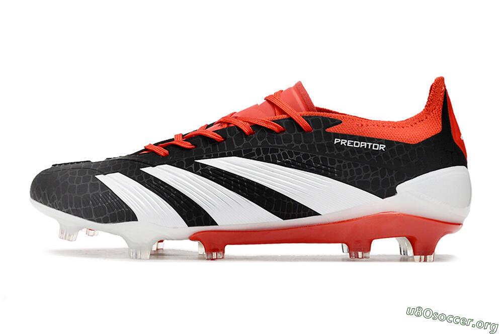Adidas Predator Accuracy+ FG Football Boots - Black/White/Red 3