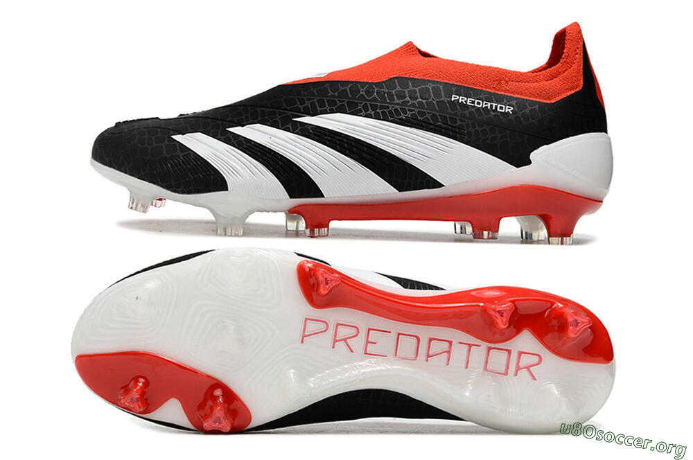 Adidas Predator Elite Laceless FG Football Boots - Black/White/Red 1