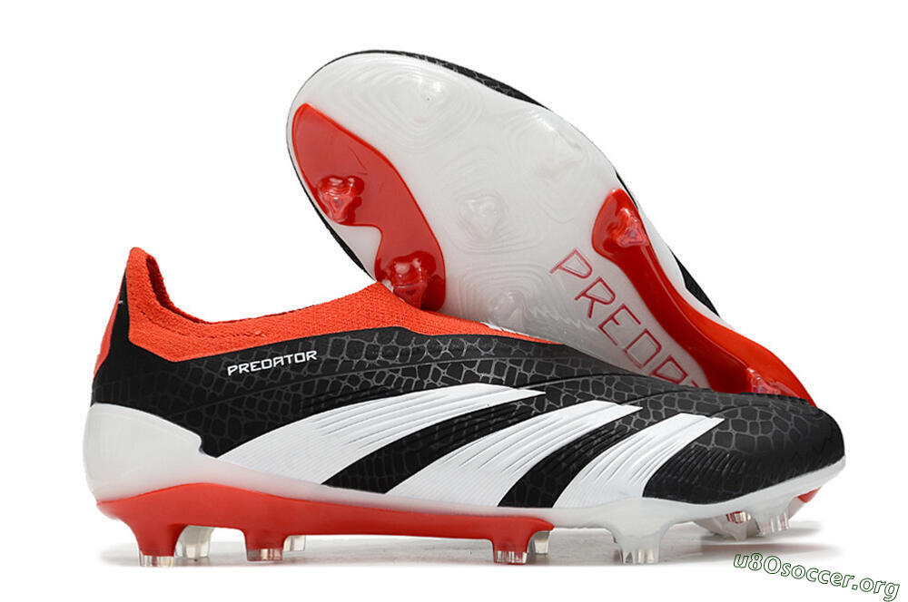 Adidas Predator Elite Laceless FG Football Boots - Black/White/Red 2