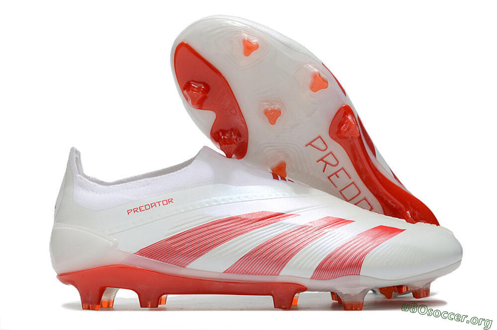 Adidas Predator Elite Laceless FG Football Boots - White/Red 2