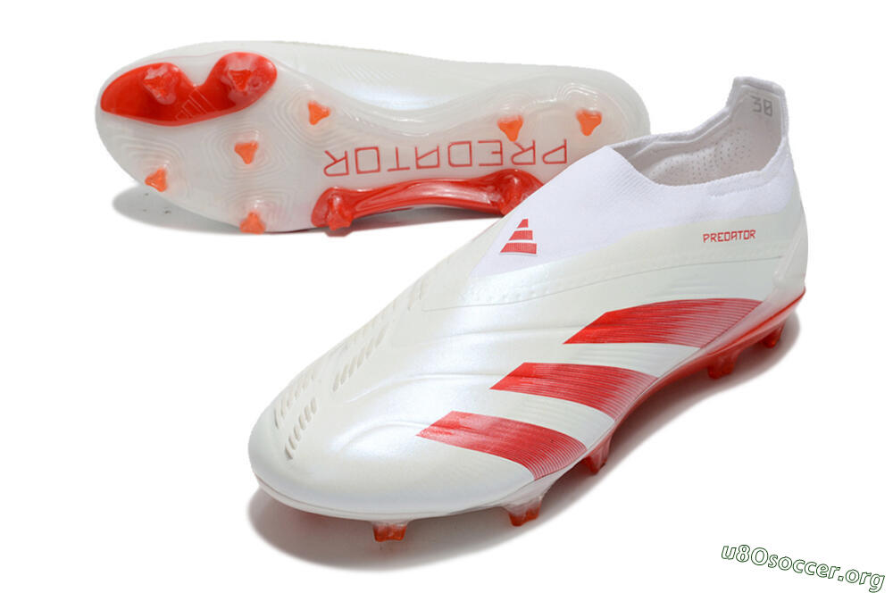 Adidas Predator Elite Laceless FG Football Boots - White/Red 0