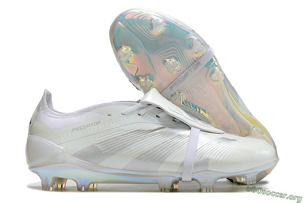 Adidas Predator Elite Foldover Tongue FG Football Boots - White/Silver 2