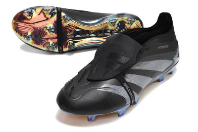 Adidas Predator Elite Foldover Tongue FG Football Boots - Black/Silver/Gold
