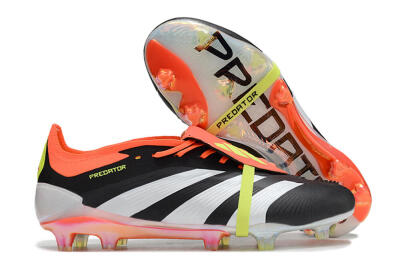 Adidas Predator Elite Foldover Tongue FG Football Boots - Black/White/Orange