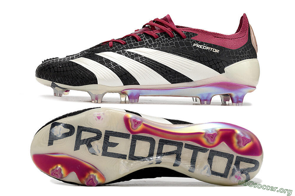 Adidas Predator Elite FG Football Boots - Black/White/Purple 1
