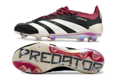 Adidas Predator Elite FG Football Boots - Black/White/Purple