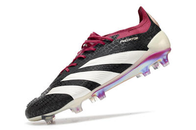 Adidas Predator Elite FG Football Boots - Black/White/Purple