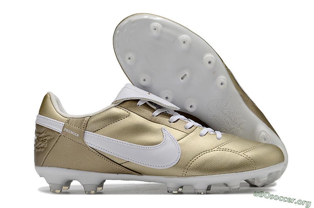 Nike The Premier 3 FG Football Boots - Gold/White 2