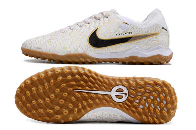 Nike Tiempo Legend 10 Pro TF Football Shoes - White/Gold/Black