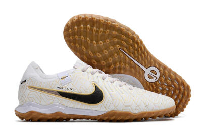 Nike Tiempo Legend 10 Pro TF Football Shoes - White/Gold/Black