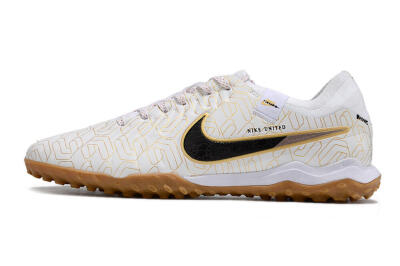 Nike Tiempo Legend 10 Pro TF Football Shoes - White/Gold/Black