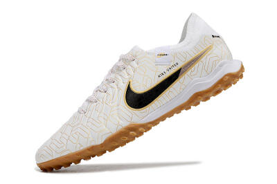 Nike Tiempo Legend 10 Pro TF Football Shoes - White/Gold/Black
