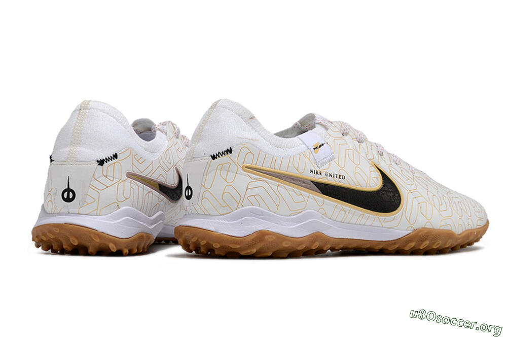 Nike Tiempo Legend 10 Pro TF Football Shoes - White/Gold/Black 6