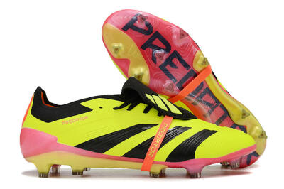 Adidas Predator Elite Foldover Tongue FG Football Boots - Yellow/Black/Pink