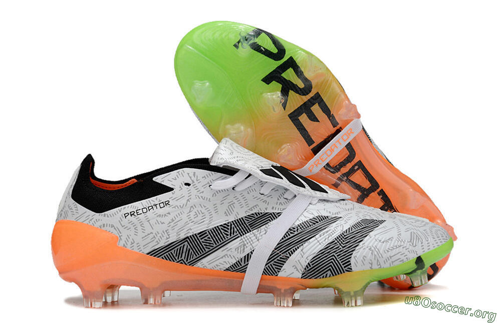 Adidas Predator Elite Foldover Tongue FG Football Boots - White/Black/Orange 2