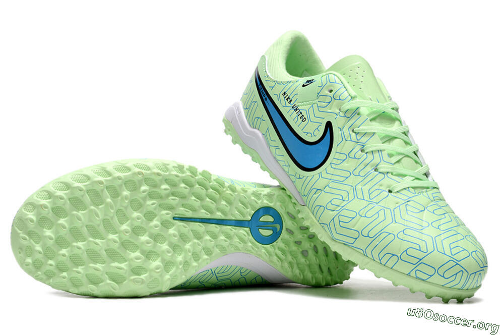 Nike Tiempo Legend 10 Pro TF Football Shoes - Green/Blue/White 1