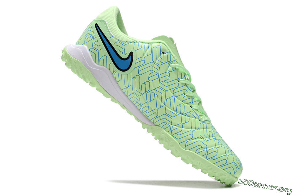 Nike Tiempo Legend 10 Pro TF Football Shoes - Green/Blue/White 4