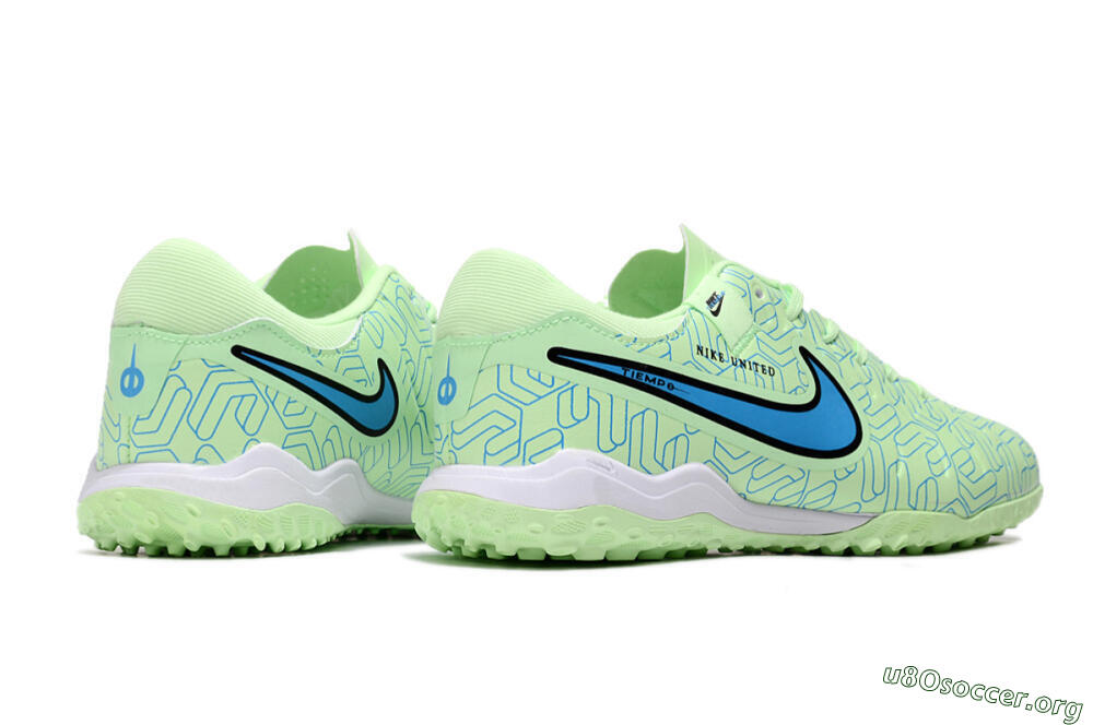 Nike Tiempo Legend 10 Pro TF Football Shoes - Green/Blue/White 6