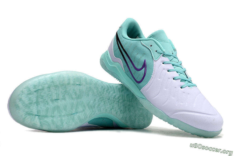 Nike Tiempo Legend 10 Pro IC Football Shoes - White/Blue/Purple 1