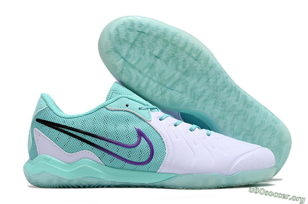 Nike Tiempo Legend 10 Pro IC Football Shoes - White/Blue/Purple 2
