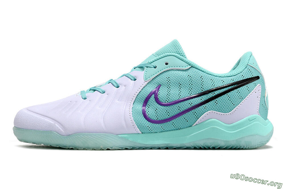 Nike Tiempo Legend 10 Pro IC Football Shoes - White/Blue/Purple 3