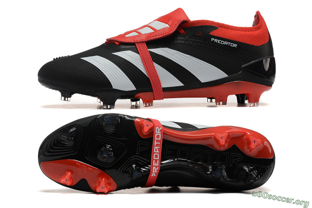 Adidas Predator Elite Foldover Tongue FG Football Boots - Black/White/Red 1