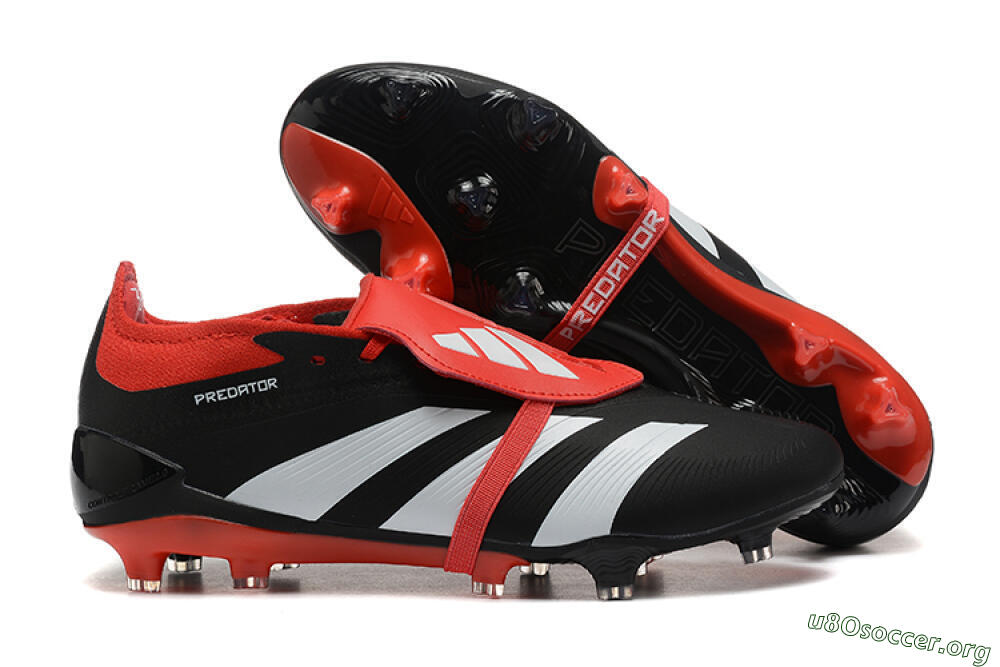 Adidas Predator Elite Foldover Tongue FG Football Boots - Black/White/Red 2