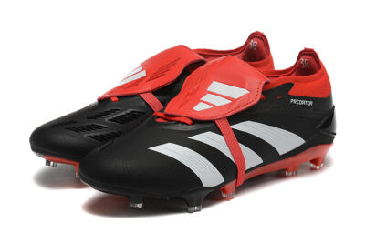 Adidas Predator Elite Foldover Tongue FG Football Boots - Black/White/Red