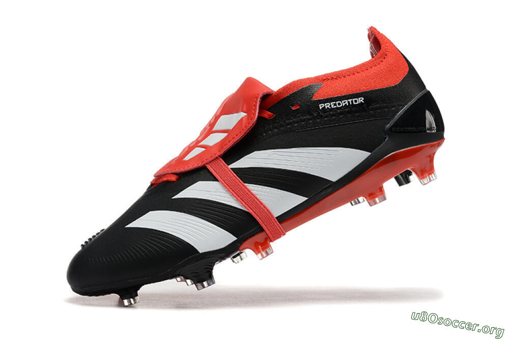 Adidas Predator Elite Foldover Tongue FG Football Boots - Black/White/Red 8