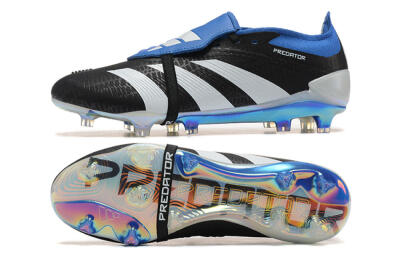 Adidas Predator Elite Foldover Tongue FG Football Boots - Black/White/Blue