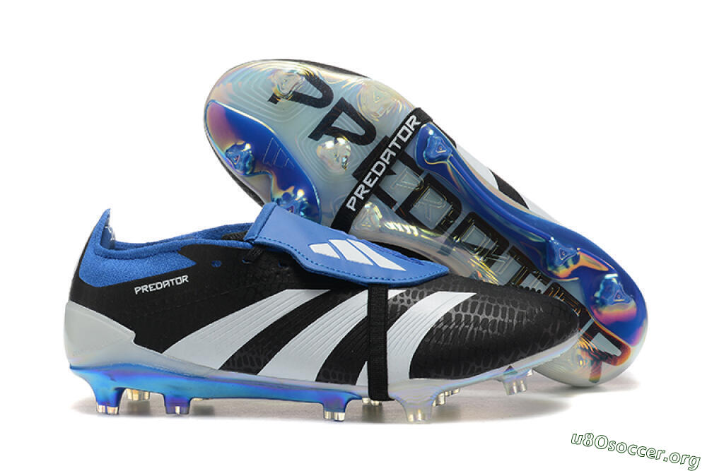 Adidas Predator Elite Foldover Tongue FG Football Boots - Black/White/Blue 2