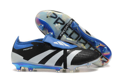 Adidas Predator Elite Foldover Tongue FG Football Boots - Black/White/Blue