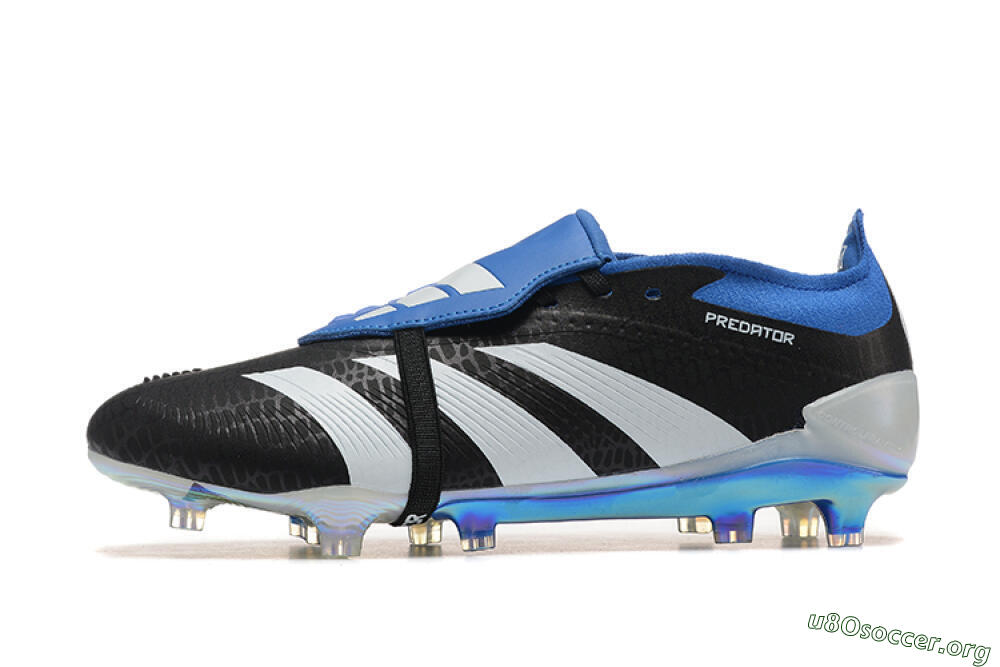 Adidas Predator Elite Foldover Tongue FG Football Boots - Black/White/Blue 3