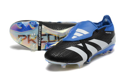 Adidas Predator Elite Foldover Tongue FG Football Boots - Black/White/Blue