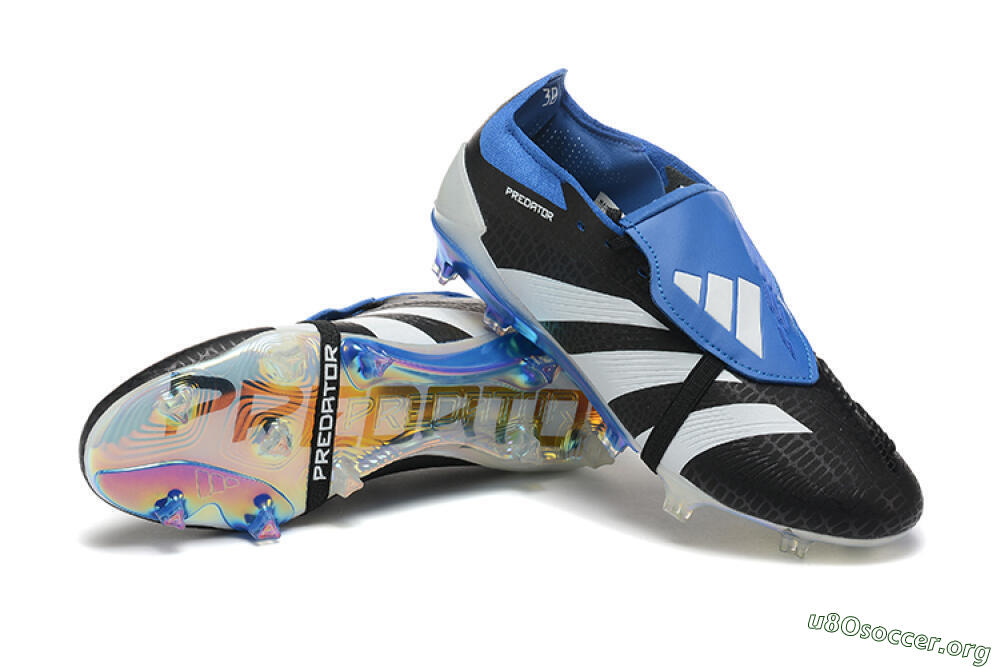 Adidas Predator Elite Foldover Tongue FG Football Boots - Black/White/Blue 4