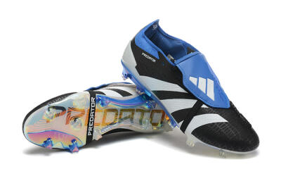 Adidas Predator Elite Foldover Tongue FG Football Boots - Black/White/Blue