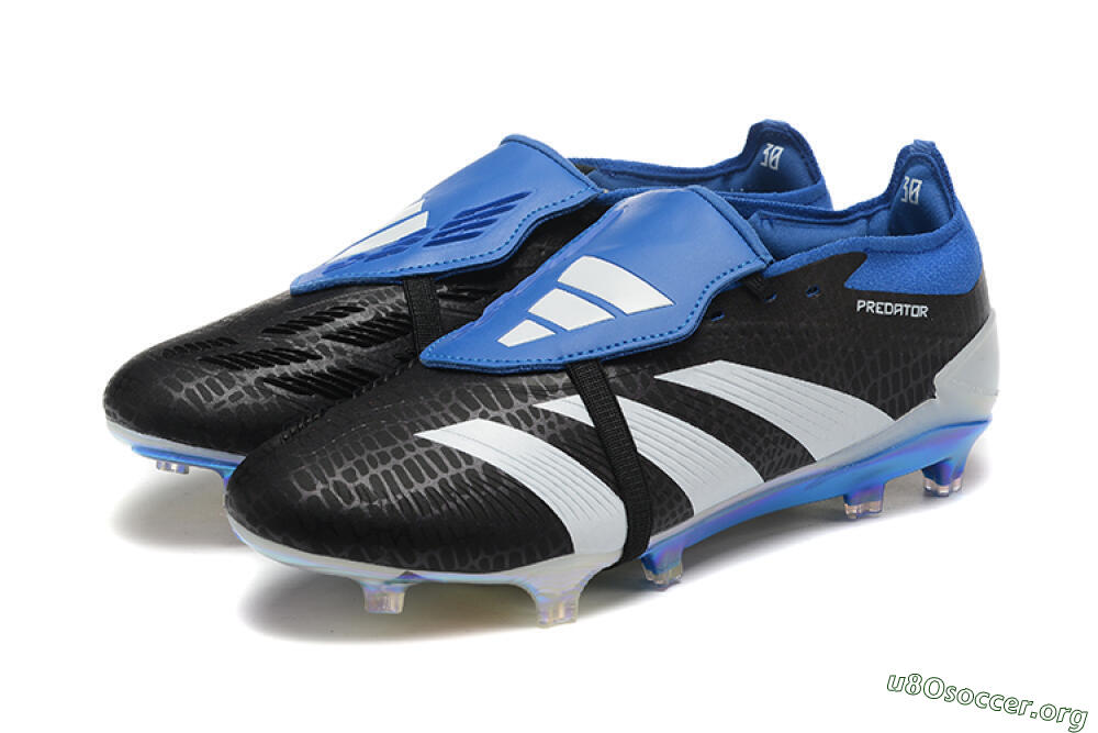 Adidas Predator Elite Foldover Tongue FG Football Boots - Black/White/Blue 5