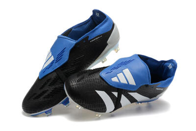 Adidas Predator Elite Foldover Tongue FG Football Boots - Black/White/Blue
