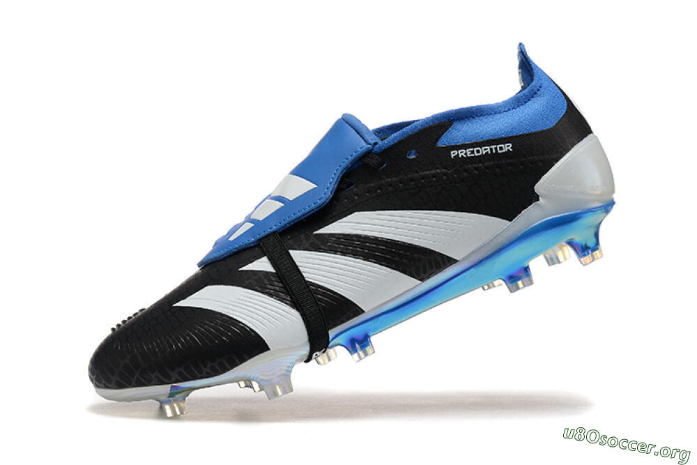 Adidas Predator Elite Foldover Tongue FG Football Boots - Black/White/Blue 8