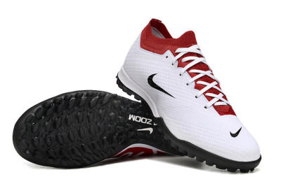 Nike Air Zoom Mercurial Vapor 15 Elite TF Football Shoes - White/Black/Red