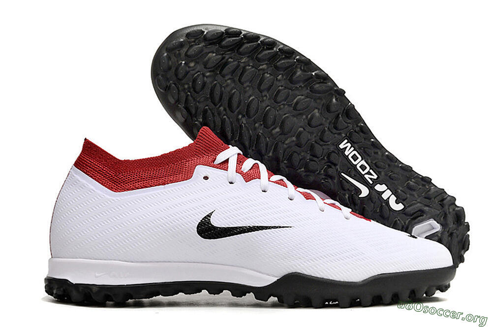 Nike Air Zoom Mercurial Vapor 15 Elite TF Football Shoes - White/Black/Red 2