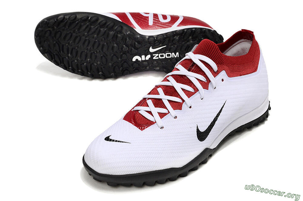 Nike Air Zoom Mercurial Vapor 15 Elite TF Football Shoes - White/Black/Red 0