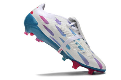 Adidas Predator Elite Foldover Tongue FG Football Boots - White/Blue/Pink
