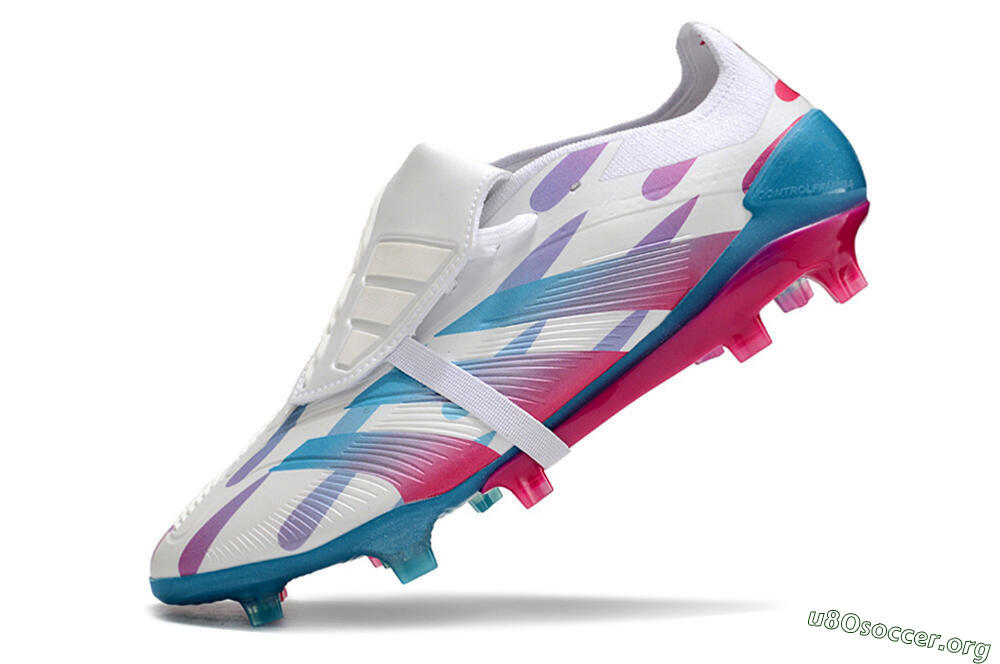Adidas Predator Elite Foldover Tongue FG Football Boots - White/Blue/Pink 5