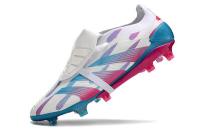 Adidas Predator Elite Foldover Tongue FG Football Boots - White/Blue/Pink