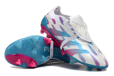 Adidas Predator Elite Foldover Tongue FG Football Boots - White/Blue/Pink