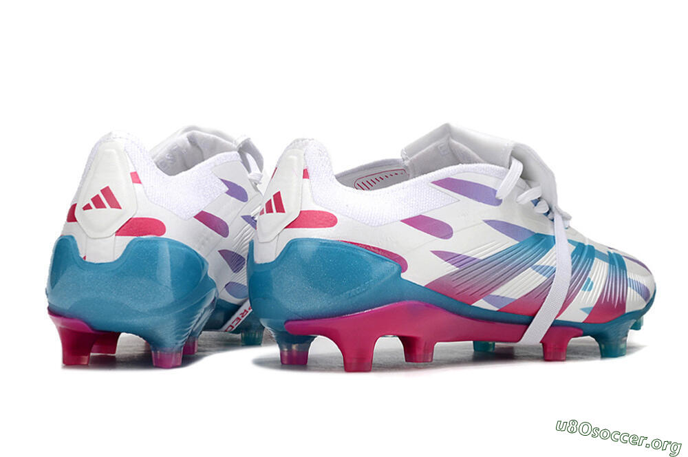 Adidas Predator Elite Foldover Tongue FG Football Boots - White/Blue/Pink 6