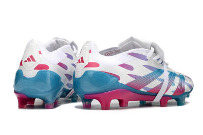 Adidas Predator Elite Foldover Tongue FG Football Boots - White/Blue/Pink