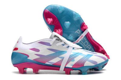 Adidas Predator Elite Foldover Tongue FG Football Boots - White/Blue/Pink