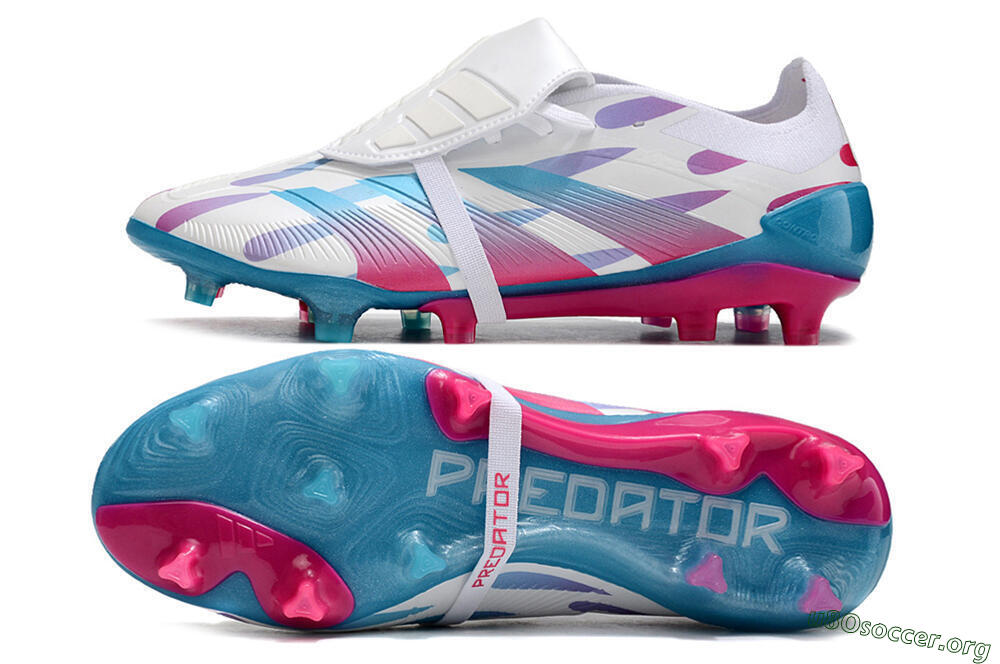 Adidas Predator Elite Foldover Tongue FG Football Boots - White/Blue/Pink 1